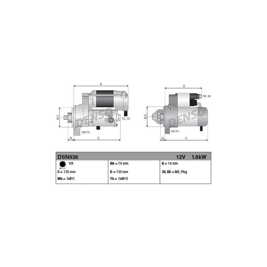 DENSO DSN936 Starter Motor for Toyota Yaris