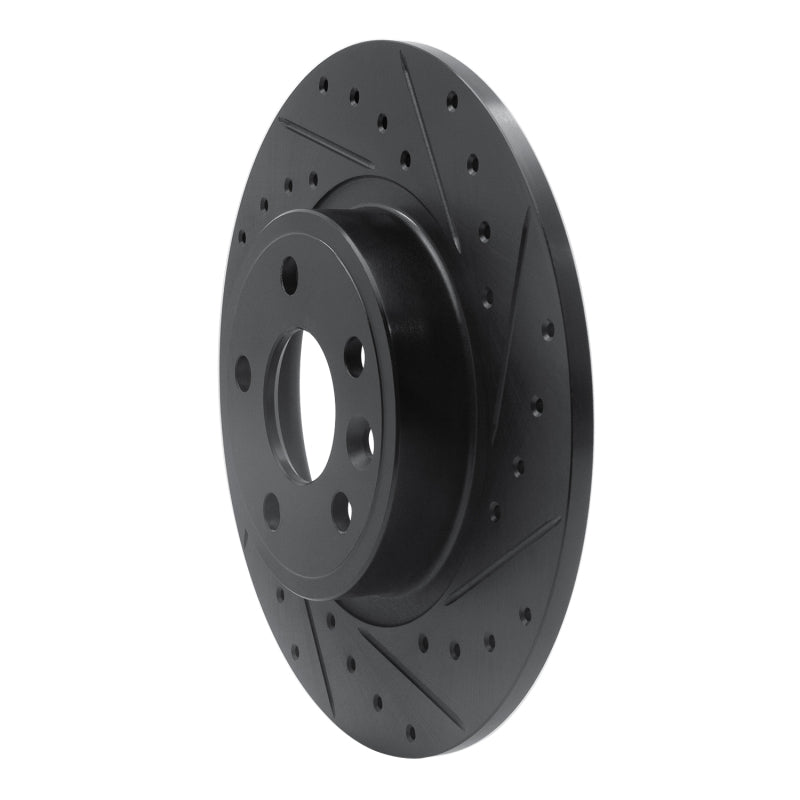 R1 Concepts R1 15-20 Jaguar E-Pace Rear Right Drilled & Slotted Black Brake Rotor
