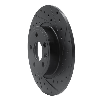 R1 Concepts R1 15-20 Jaguar E-Pace Rear Right Drilled & Slotted Black Brake Rotor