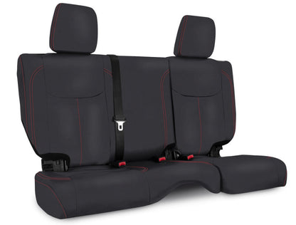 PRP Seats PRP 13-18 Jeep Wrangler JKU Rear Seat Cover/4 door - Black with Red Stitching