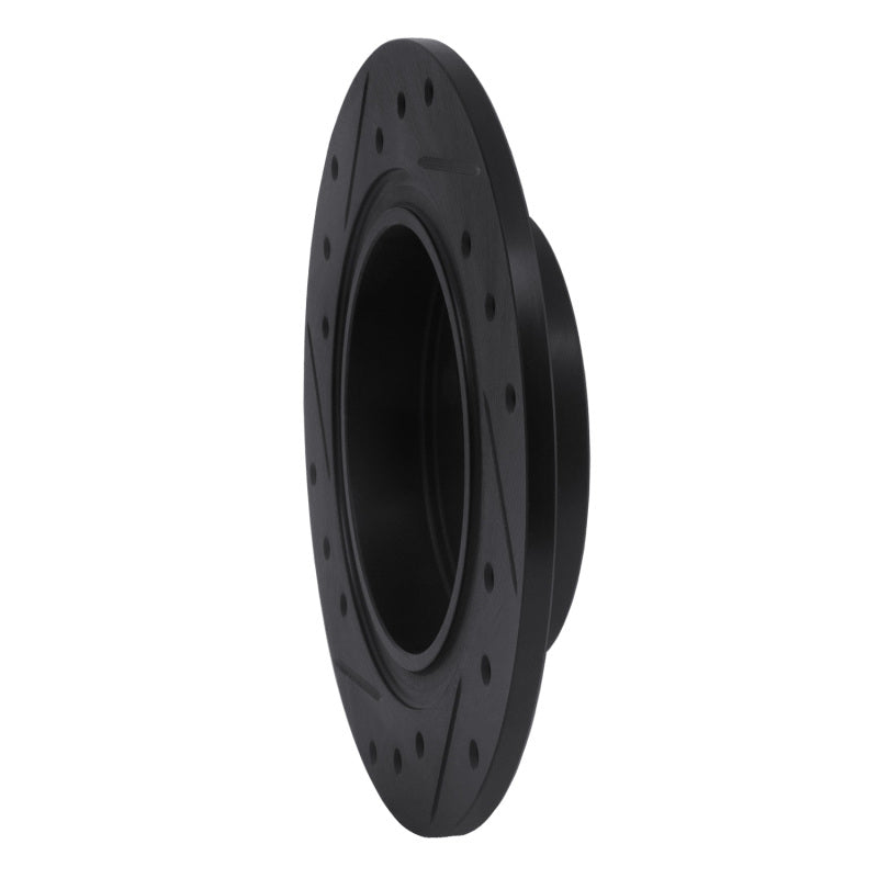 R1 Concepts R1 87-92 Chevrolet Nova Rear Right Drilled & Slotted Black Brake Rotor