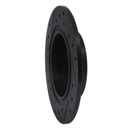 R1 Concepts R1 87-92 Chevrolet Nova Rear Right Drilled & Slotted Black Brake Rotor