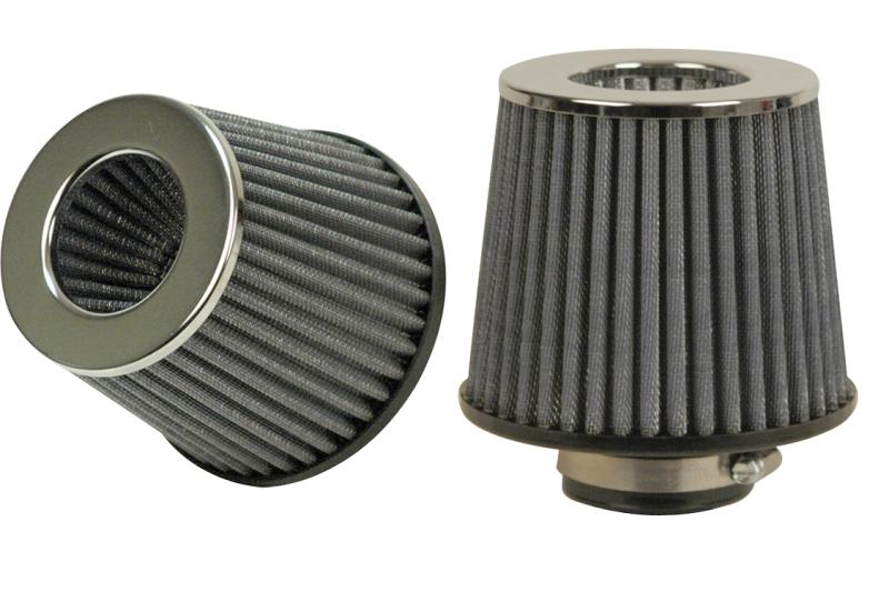 Vibrant Open Funnel Perf Air Filter (5in Cone O.D. x 5in Tall x 2.75in inlet I.D.) Chrome Filter Cap