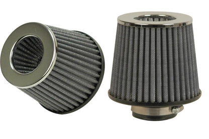 Vibrant Open Funnel Perf Air Filter (5in Cone O.D. x 5in Tall x 2.75in inlet I.D.) Chrome Filter Cap