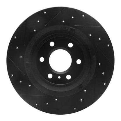R1 Concepts R1 11-15 VPG MV-1 Rear Right Drilled & Slotted Black Brake Rotor