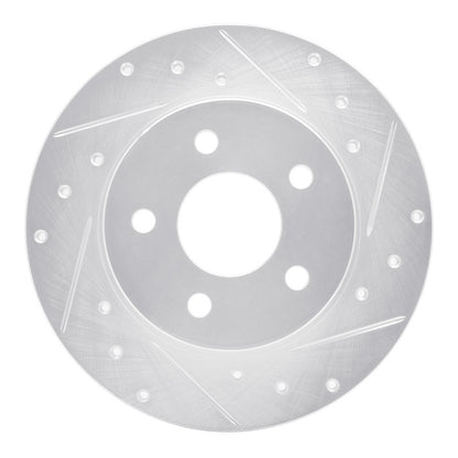 R1 Concepts R1 04-12 Chevrolet Malibu Rear Right Drilled & Slotted Silver Brake Rotor