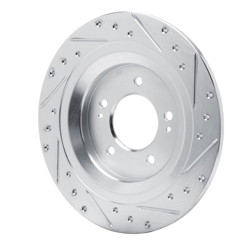 R1 Concepts R1 2021-2025 Hyundai Kona EV Rear Left Drilled & Slotted Silver Brake Rotor