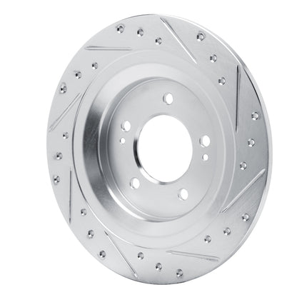 R1 Concepts R1 2021-2025 Hyundai Kona EV Rear Left Drilled & Slotted Silver Brake Rotor