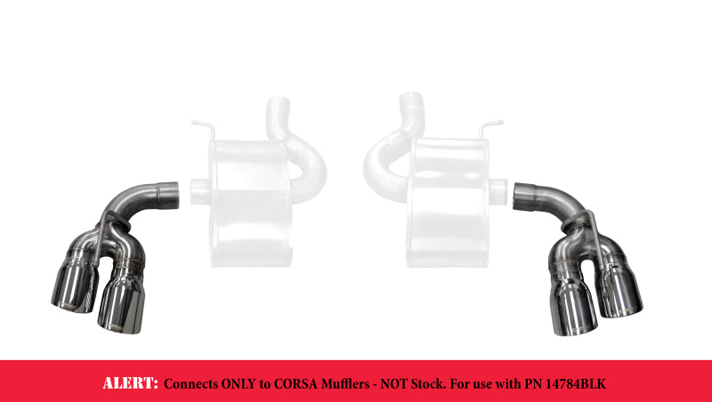 CORSA Performance Corsa 2017-2024 Chevy Camaro SS 2.75in Inlet / 4in Outlet Polished Tip Kit (For Corsa Exhaust Only)