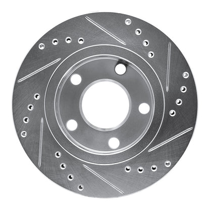 R1 Concepts R1 00-02 Audi S4 Rear Left Drilled & Slotted Silver Brake Rotor