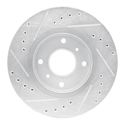 R1 Concepts R1 90-92 Infiniti M30 Front Right Drilled & Slotted Silver Brake Rotor