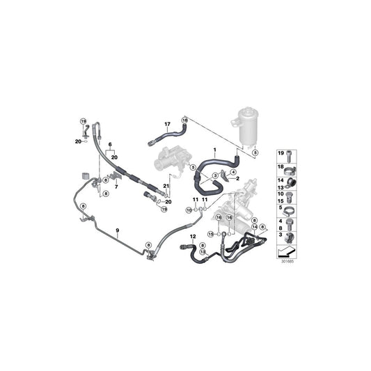 Genuine BMW 32416775831 E70 Bracket, Suction Line, Steering (Inc. X5 4.8i) | ML Performance US Car Parts