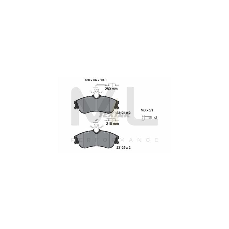 TEXTAR 2312401 Brake pad set with integrated wear warning contact, with brake caliper screws | ML Performance Car Parts