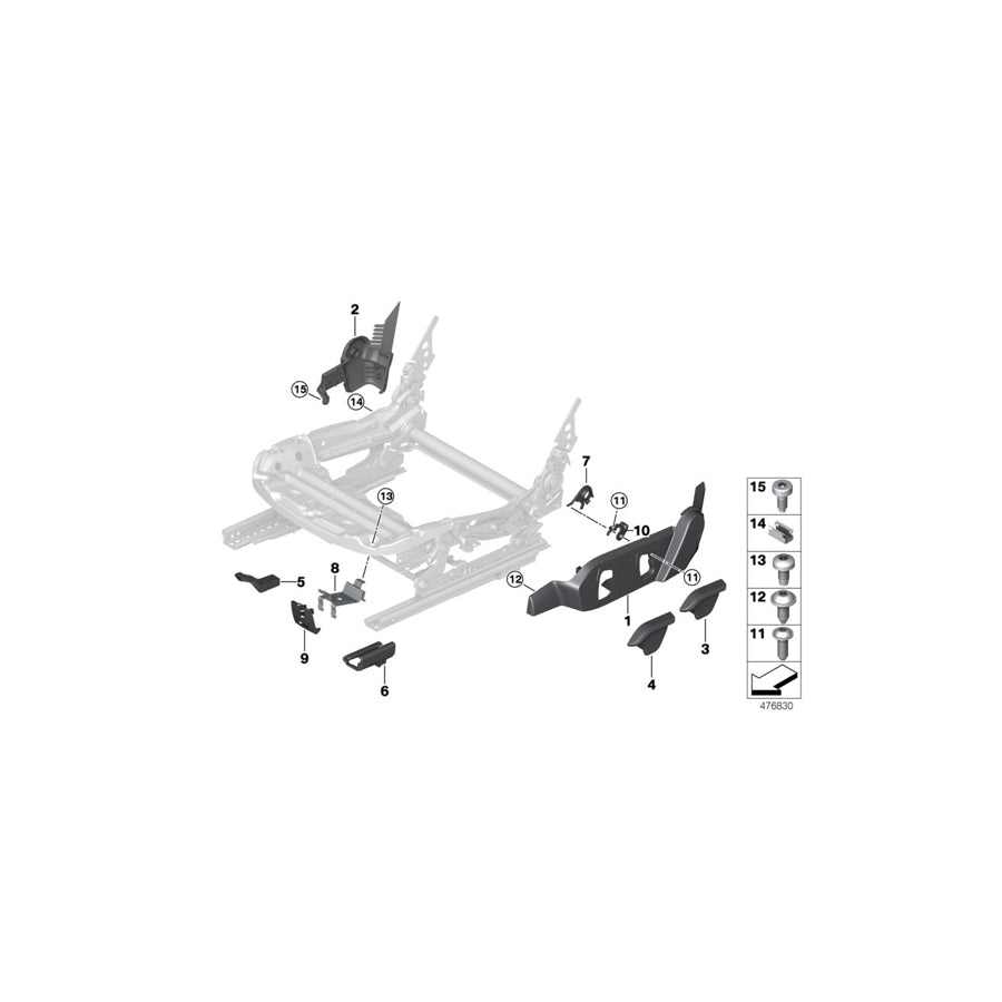 Genuine BMW 52107409255 I15 I12 Trim, Seat Inner Left (Inc.  & i8) | ML Performance US Car Parts
