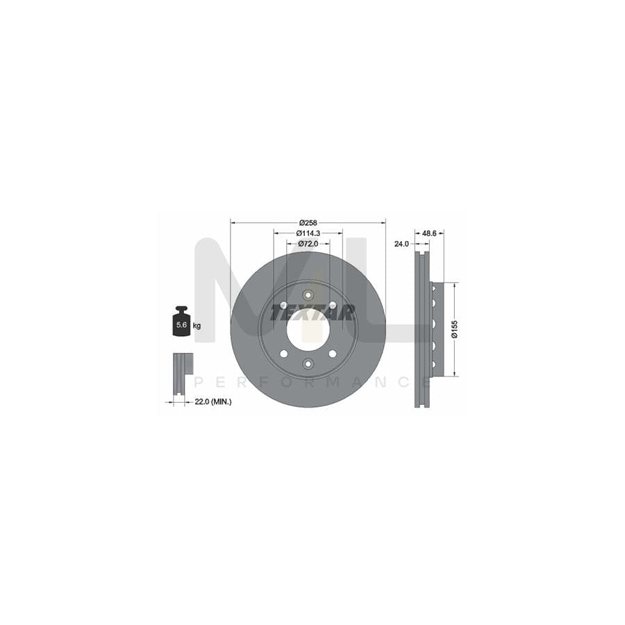 TEXTAR 92104200 Brake Disc Externally Vented, without wheel hub, without wheel studs | ML Performance Car Parts