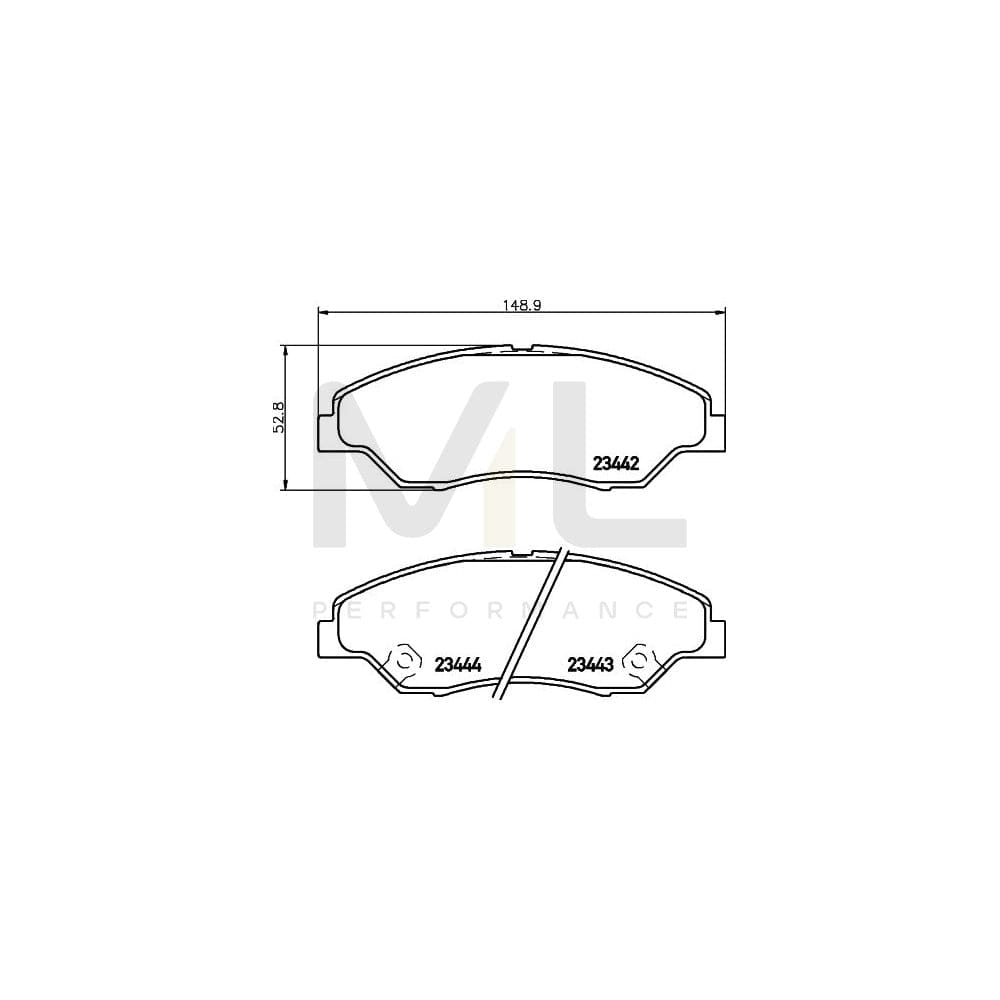 Hella 8DB 355 009-701 Brake Pad Set With Acoustic Wear Warning