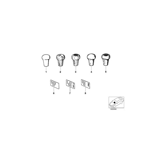 Genuine BMW 51141811705 E12 E23 E21 Label "Gear Shift Pattern" (Inc. 533i) | ML Performance US Car Parts
