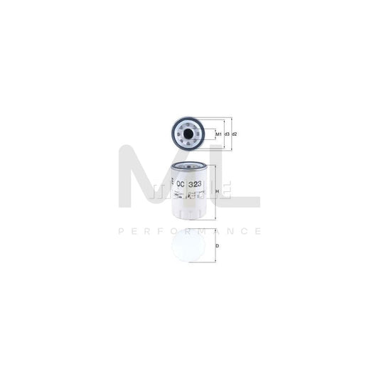MAHLE ORIGINAL OC 323 Oil Filter Spin-on Filter, with one anti-return valve | ML Performance Car Parts
