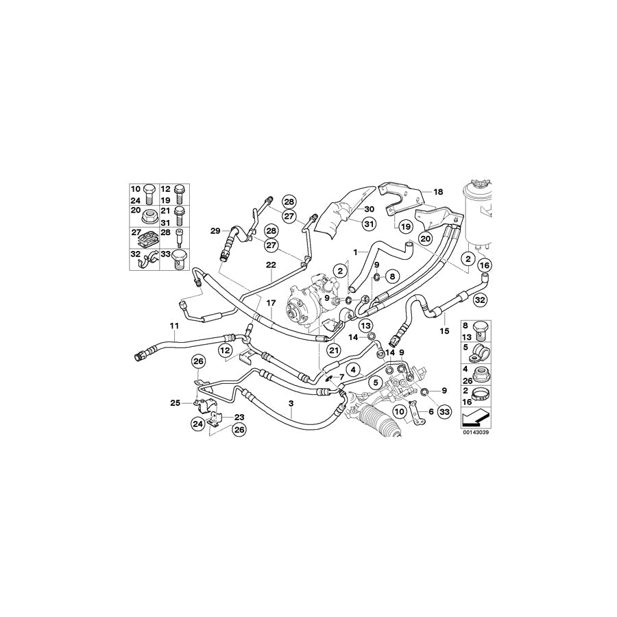 Genuine BMW 32416761516 E60 E61 Expansion Hose Dynamic Drive II (Inc. 525i & 530i) | ML Performance US Car Parts