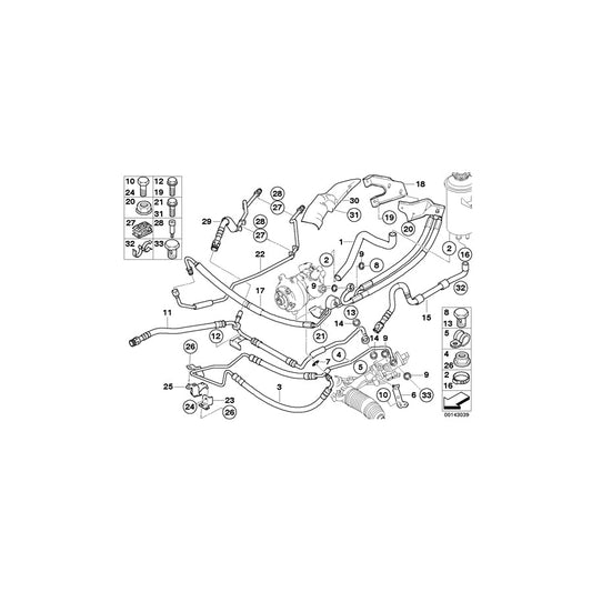 Genuine BMW 32416761516 E60 E61 Expansion Hose Dynamic Drive II (Inc. 525i & 530i) | ML Performance US Car Parts