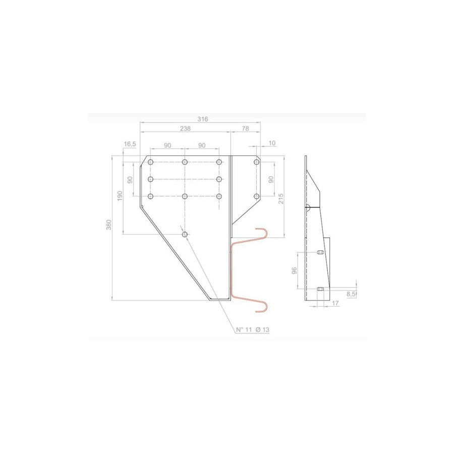 Covind Prp/630 Mounting Bracket, Bumper