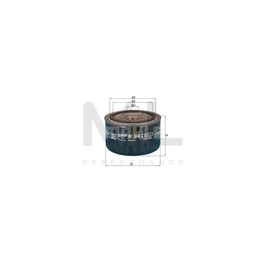 MAHLE ORIGINAL OC 548 Oil Filter Spin-on Filter, with one anti-return valve | ML Performance Car Parts