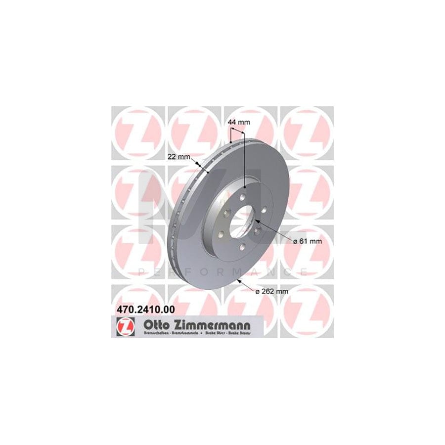 ZIMMERMANN 470.2410.00 Brake Disc Internally Vented  - 1 piece
