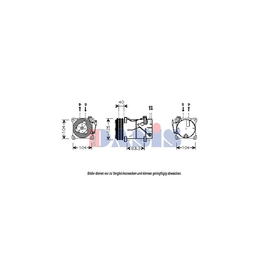 AKS Dasis 852980N Compressor, Air Conditioning for Volvo 940