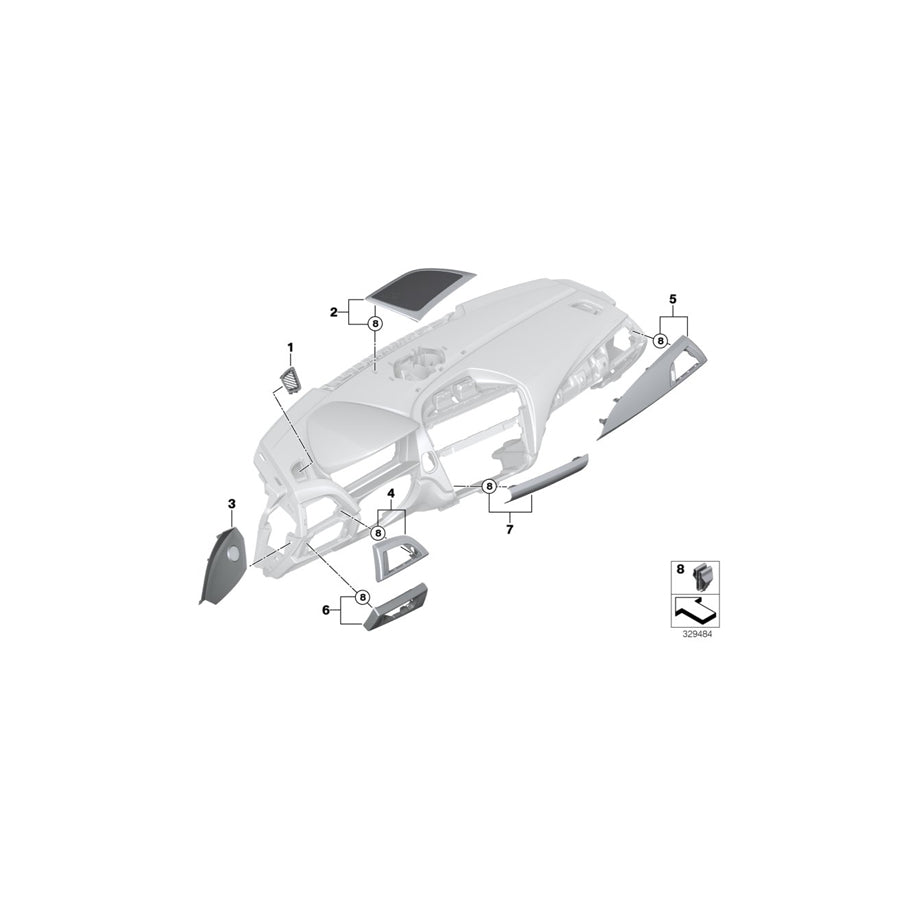 Genuine BMW 51459236581 F21 F22 Cover Panel, Centerstack, Lower SCHWARZ (Inc. 116i) | ML Performance US Car Parts