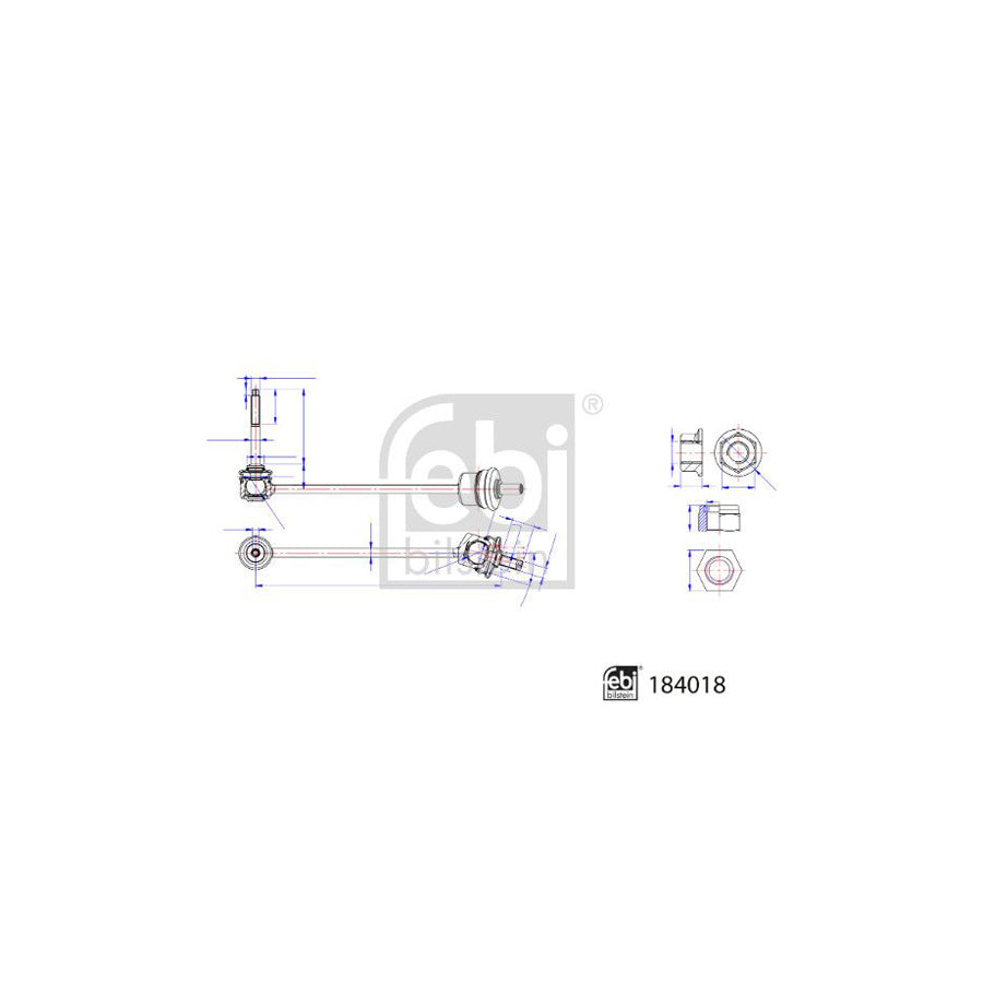 Febi Bilstein 184018 Anti Roll Bar Link Suitable for Mercedes-Benz S-Class