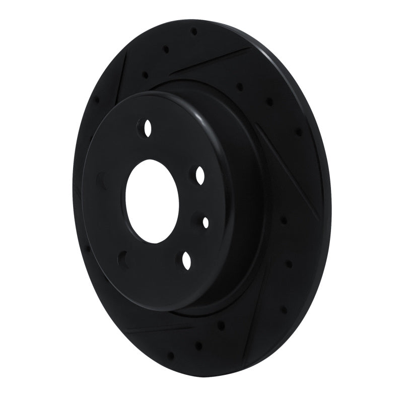 R1 Concepts R1 16-23 Chevrolet Bolt EV Rear Left Drilled & Slotted Black Brake Rotor