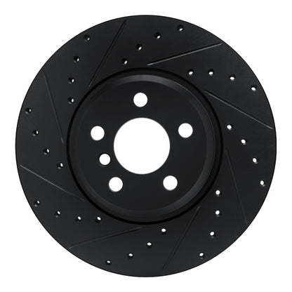 R1 Concepts R1 18-25 BMW 430I xDrive Gran Coupe Front Left Drilled & Slotted Black Brake Rotor