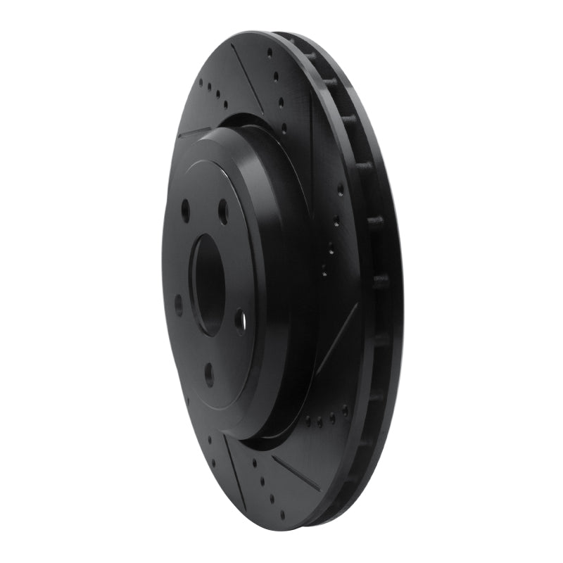 R1 Concepts R1 12-25 Dodge Durango Rear Right Drilled & Slotted Black Brake Rotor