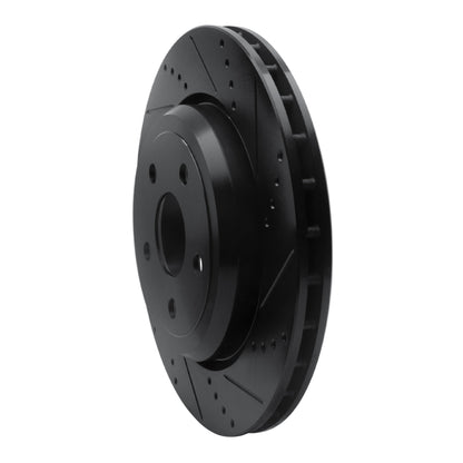 R1 Concepts R1 12-25 Dodge Durango Rear Right Drilled & Slotted Black Brake Rotor