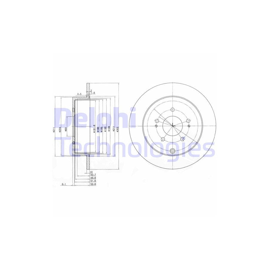 Delphi Bg4035 Brake Disc For Mitsubishi Grandis (Na4W)