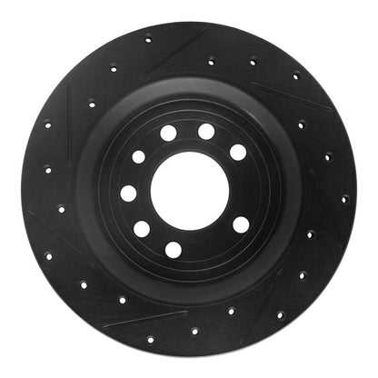R1 Concepts R1 08-11 Saab 9-3 Rear Right Drilled & Slotted Black Brake Rotor