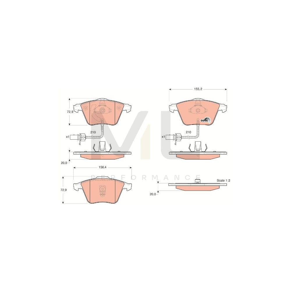 TRW Cotec Gdb1528 Brake Pad Set Incl. Wear Warning Contact | ML Performance Car Parts