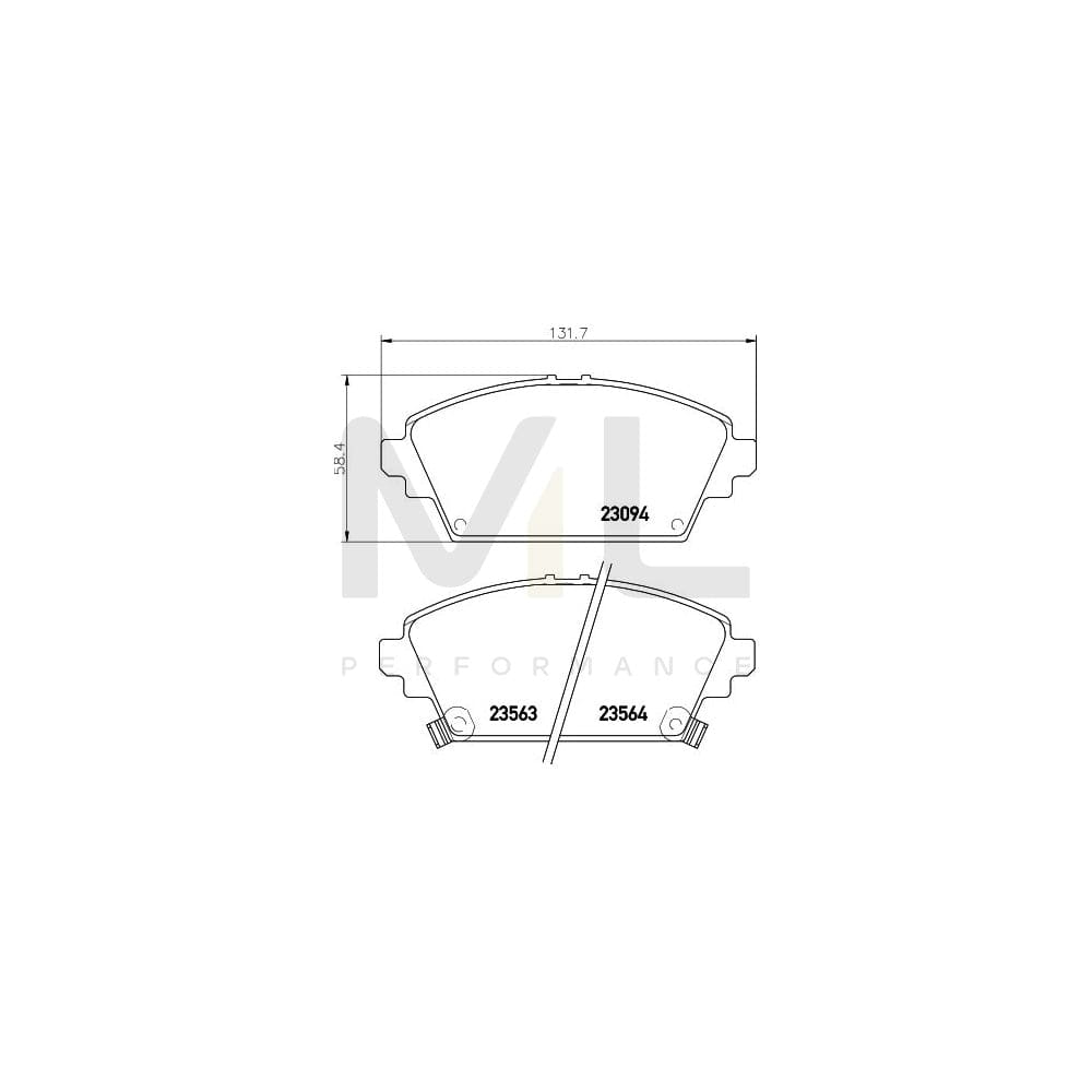 Hella 8DB 355 017-171 Brake Pad Set With Acoustic Wear Warning