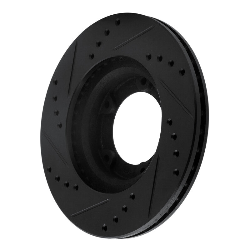 R1 Concepts R1 89-08 Toyota Hilux (Mexico) Front Right Drilled & Slotted Black Brake Rotor