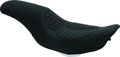 Mustang Motorcycle Mustang 97-07 Harley Rd King,06-07 Str Glide,00-01 Screamin Eagle 1PC Seat w/Diamond Stitch - Black