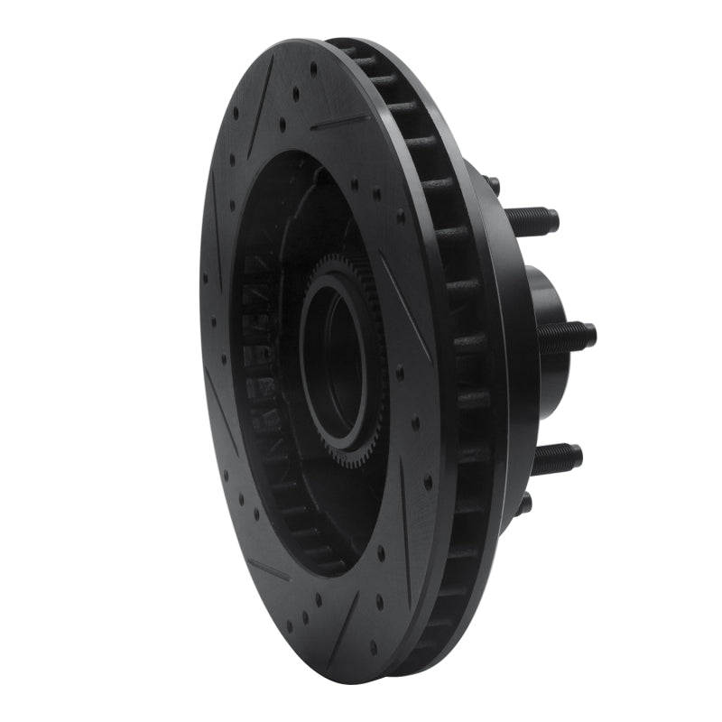 R1 Concepts R1 1994-1999 Dodge Ram 2500 Front Right Drilled & Slotted Black Brake Rotor