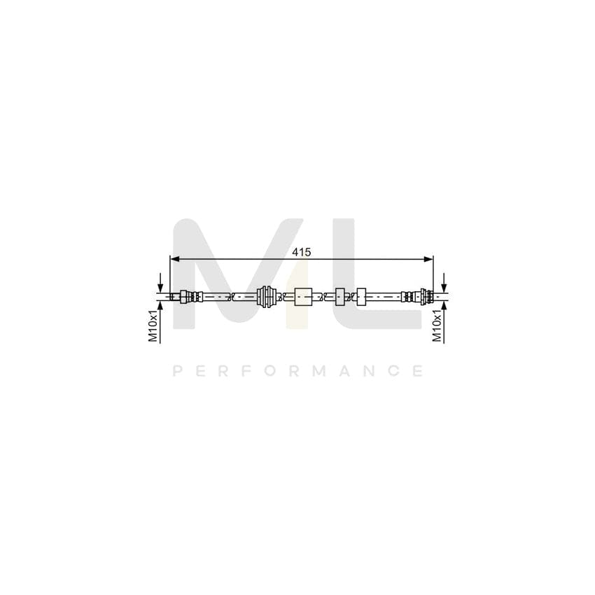 BOSCH 1 987 481 425 Brake Hose 392mm, M10x1 | ML Performance Car Parts