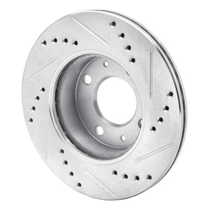 R1 Concepts R1 03-06 Dodge Verna (Mexico) Front Left Drilled & Slotted Silver Brake Rotor