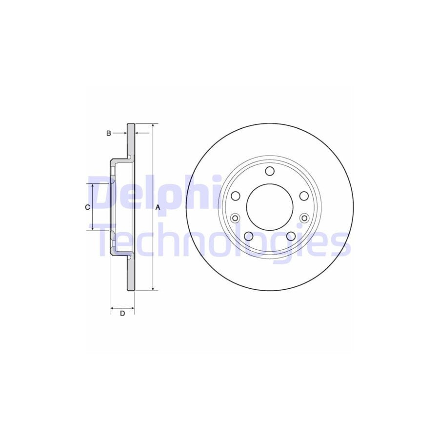 Delphi Bg4670C Brake Disc For Peugeot 308
