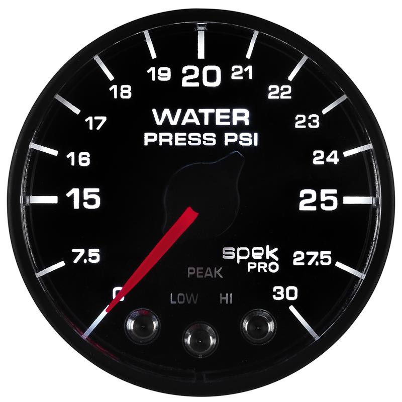 Autometer Spek-Pro - Nascar 2-1/16in Water Press 0- 30 psi Bfb