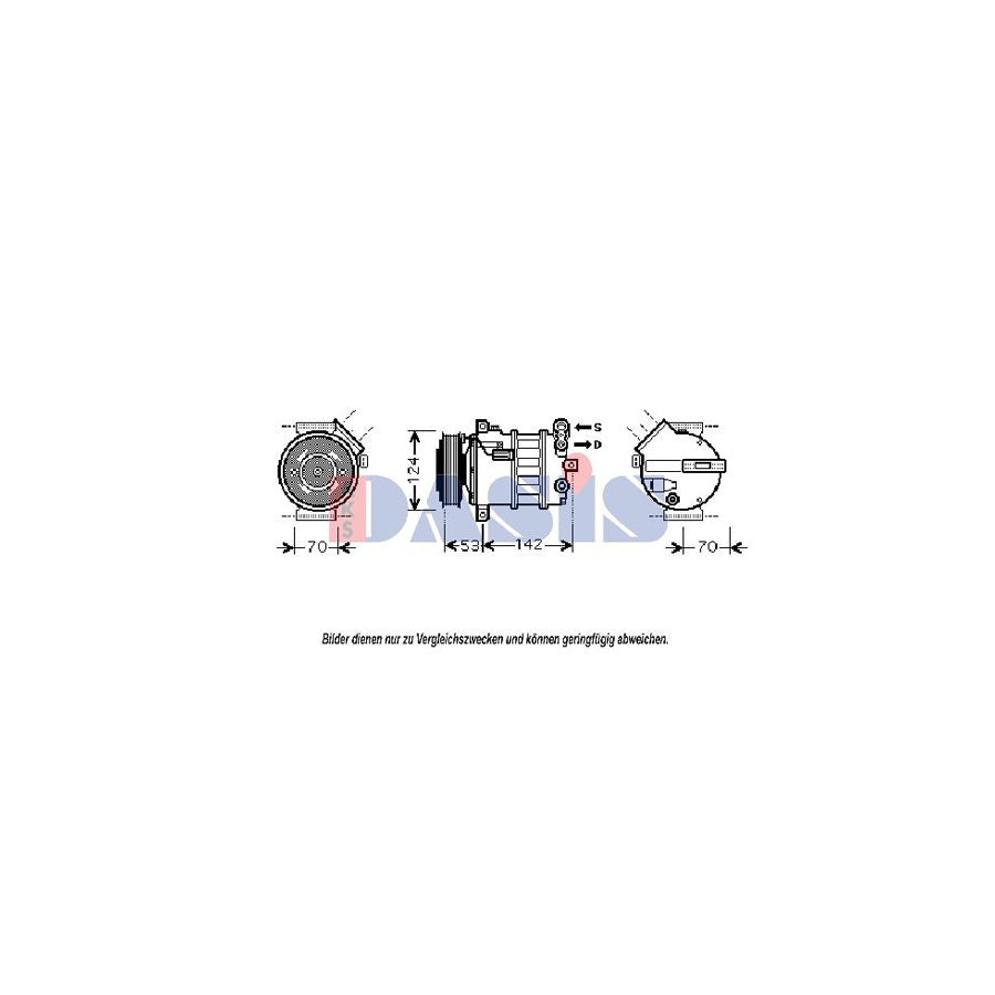 AKS Dasis 851885N Compressor, Air Conditioning for Saab 9-5