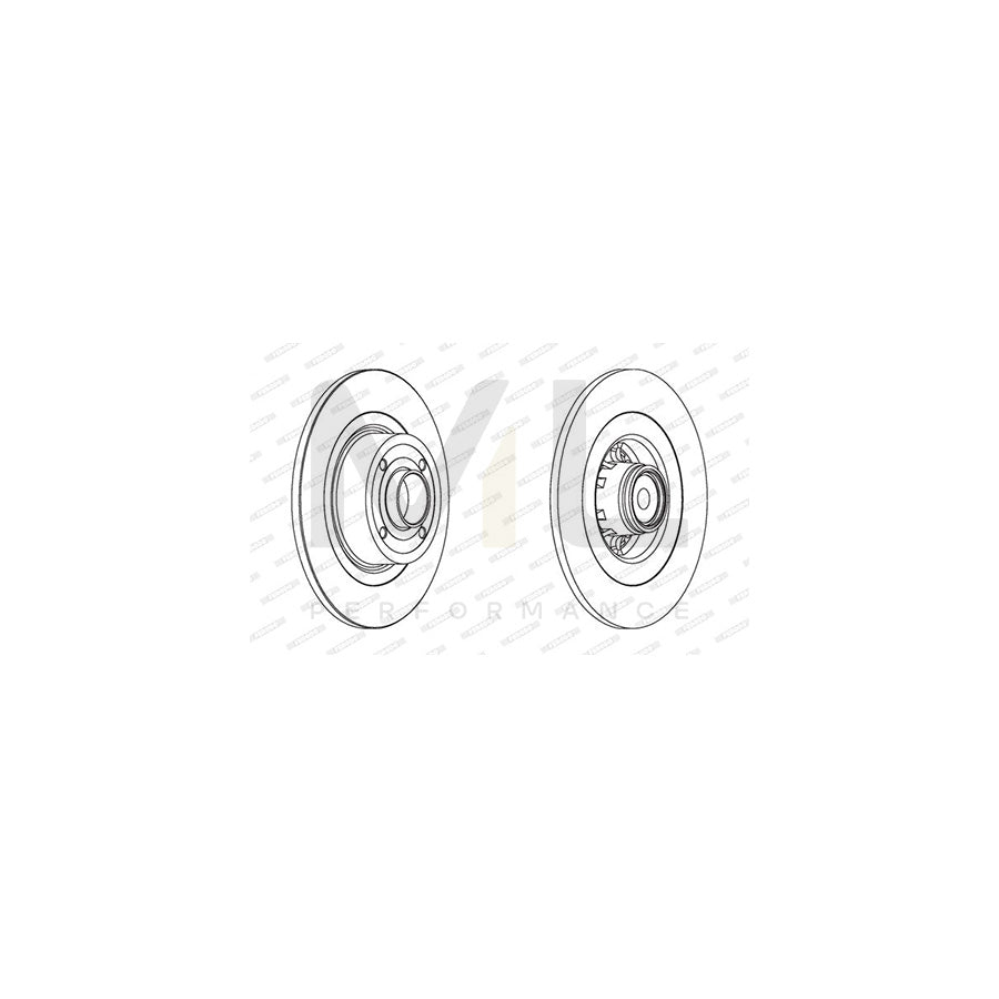 FERODO PREMIER DDF1570 Brake Disc Solid, with ABS sensor ring, with wheel bearing | ML Performance Car Parts