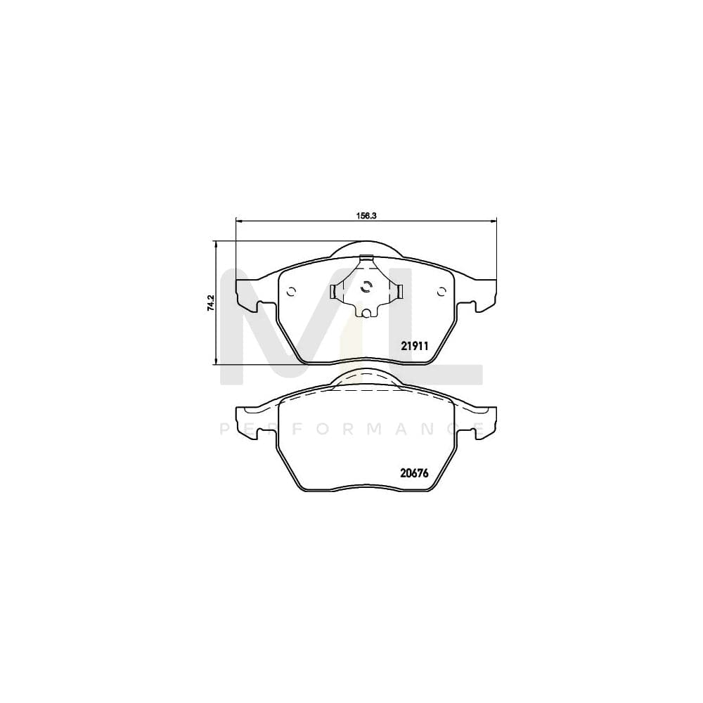 Hella 8DB 355 008-021 Brake Pad Set Not Prepared For Wear Indicator