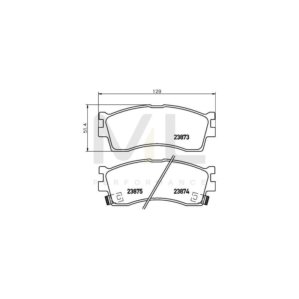 Hella 8DB 355 010-251 Brake Pad Set With Acoustic Wear Warning