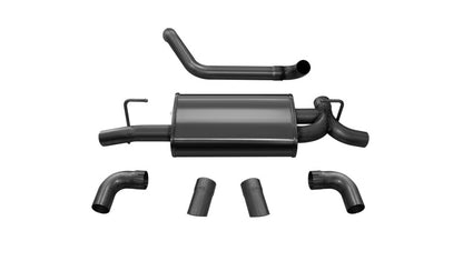 CORSA Performance Corsa 2018-2025 Jeep Wrangler JL 2.5in Dual Rear Turn Down Exit Black Sport Axle-Back Exhaust